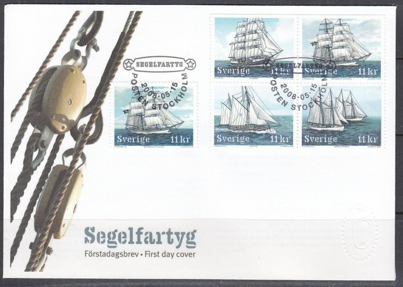 Sweden Scott 2592-3 FDC - Sailing Ships
