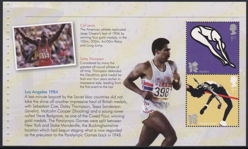 2917a 2012 Olympics Booklet Pane MNH