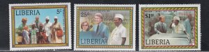 Liberia # 817-819, U.S. President Jimmy Carter's Visit,, Mint LH, 1/3 Cat.