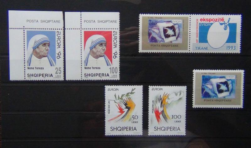 Albania 1995 1996 Europa set etc  MNH