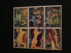 AJMAN NUDE ART PAINTING STAMP BLOCK SHEET