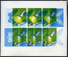 Oman 1970 Butterflies sheetlet of 8 printed in blue only ...