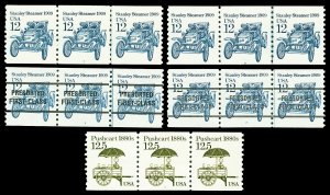 Scott 2132, 2132a, 2133 5 Diff. Plate # Coils Mint VF NH Cat $10.80