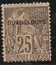 Guadeloupe 21 Cer 21 Used Fine 1891 SCV $5.25