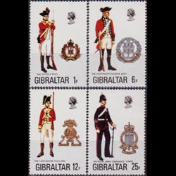 GIBRALTAR 1976 - Scott# 330-3 Mil.Uniforms Set of 4 NH