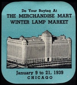 1939 US Poster Stamp Do Your Buying At The Merchandise Mart Winter Lamp Market