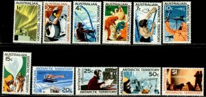 AUSTRALIAN ANTARCTIC Sc#L8-L18 1966-68 Definitives Complete Set OG Mint NH