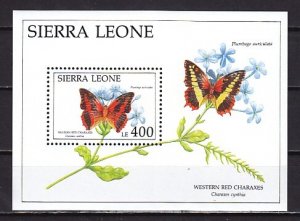 Sierra Leone, Scott cat. 1406. Butterfly s/sheet.