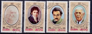 Dubai, 1972, Airmail, Famous People, sc#154-55,C61-62, cto/used**