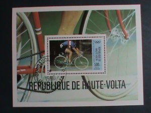 UPPER VOLTA-1980- SUMMER OLYMPIC GAMES- BIKE RACING - CTO S/S VERY FINE