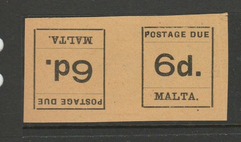 Malta 1925 postage Dues tete Beche pairs MM 6d SG D8a