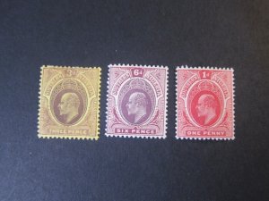 Nigeria 1907 KEVII Sc 36,38,44 MH