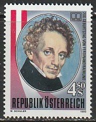 1990 Austria - Sc 1506 - MNH VF - 1 single - Ferdinand Raimund, Actor