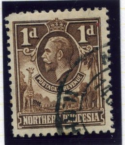 NORTHERN RHODESIA;  1920s early GV issue fine used value 1d.