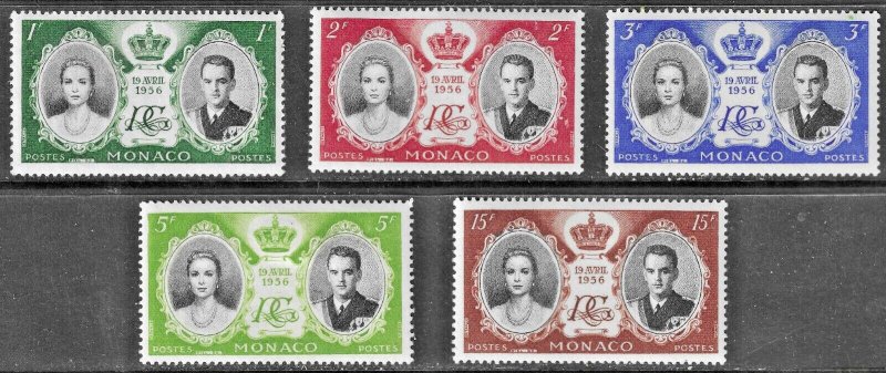 Monaco (1956)  - Scott # 366 - 370,   MH