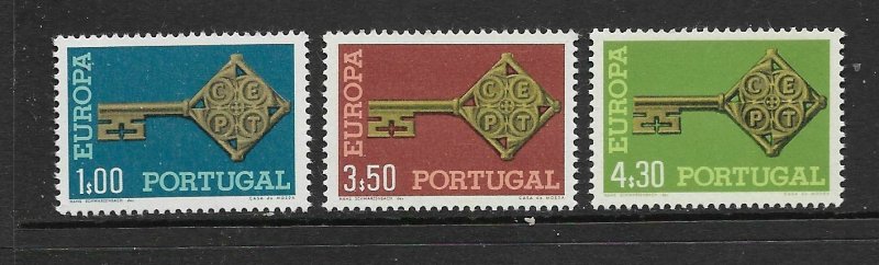 PORTUGAL - EUROPA 1968 - SCOTT 1019 TO 1021 - MNH