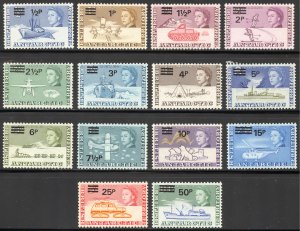 British Antarctic Territory Scott 25-38 MNHOG - 1971 Surcharges - SCV $133.65