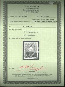 U.S. #78b USED WITH WEISS CERT