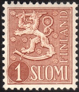 1955, Finland 1Mk, Coat of Arms, MNH, Sc 312