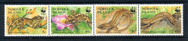 [90945] Norfolk Island 1996 Reptiles Gecko Skink WWF  MNH