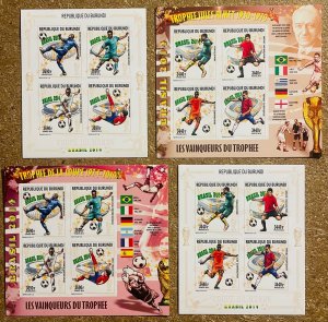 Stamps Minisheets & Sheetlets Football Worldcup Brazil 2014 Burundi Imperf.-