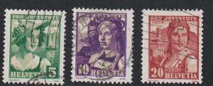 Switzerland # B65-67, Portraits, Used, 1/3 Cat.