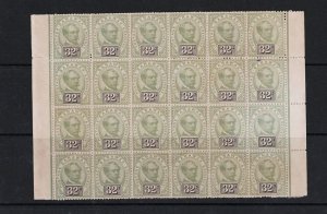 Sarawak SG# 19 Mint Block of 24 / Adhered to Glassine Interleaving - S20583