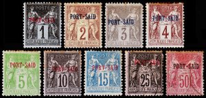 France Offices in Egypt, Port Said Scott 1 12 (1899-1900) M/U H G-F,CV$63.05 C