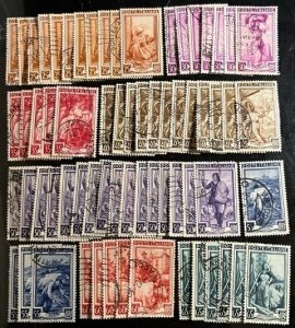 Italy Scott# 549-567, 566a, 567a Used/Unused F/VF stamps Lot of 233 Cat $53.00+