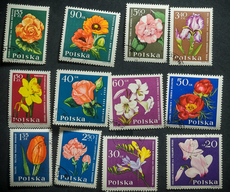 Poland #1279-1290 USED  full set flowers