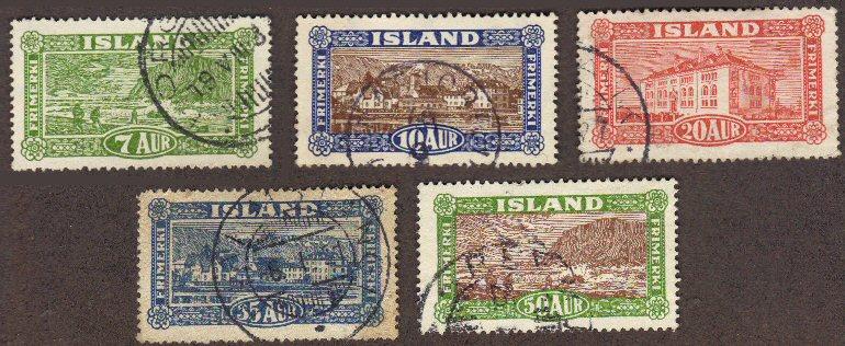 Iceland #144-48 used complete early set