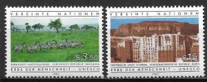 UN Vienna 42-43 UNESCO World Heritage set MNH