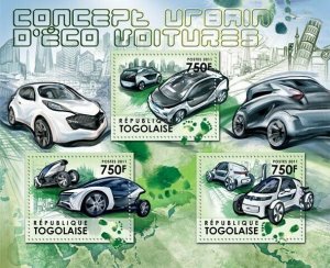 Togo 2011 MNH - Urban Concept for Green Cars. YT 2821-2823, Mi 4349-4351