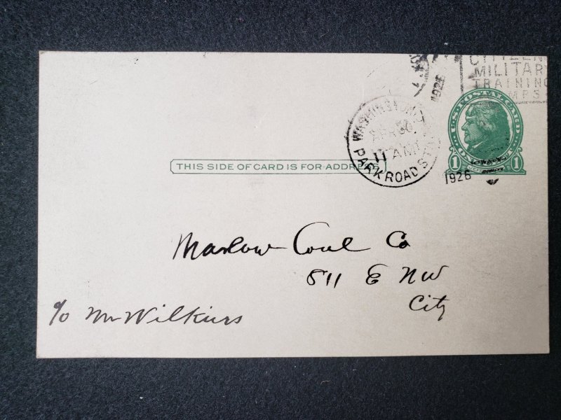 UX27. Jefferson, 1 cent, US Postal Cards.  Cancelled.VF cond.