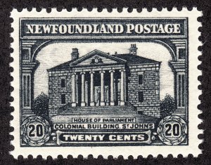 1931 Newfoundland Canada Colonial Building St John 20¢ MNH Sc# 181 CV $110.00