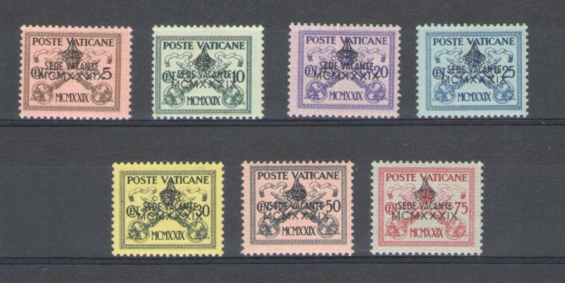 1939 Vatican, 'Housing Vacant' , 7 Values, N° 61/67 - Linguellata/Hinged