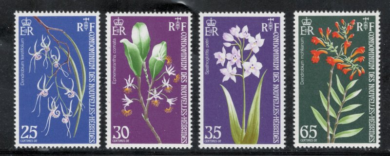 French New Hebrides 1973 Orchids Scott # 190 - 193 MNH