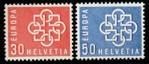 Switzerland Scott 374-375 MNH** Europa 1959 set