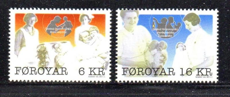 Faroe Islands Sc 549-50 2011 Traditional Womens Occuapations stamp set  mint NH