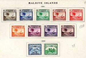 MALDIVE ISLANDS 1961-1975 COLLECTION OF 490 STAMPS ALL MINT HINGED COMPLETE SETS