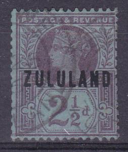 Zululand   4 Used 1891 2 1/2p vio, bl Victoria Defin.