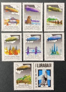 Hungary 1981 #c428-34, Zeppelin Flights, MNH.