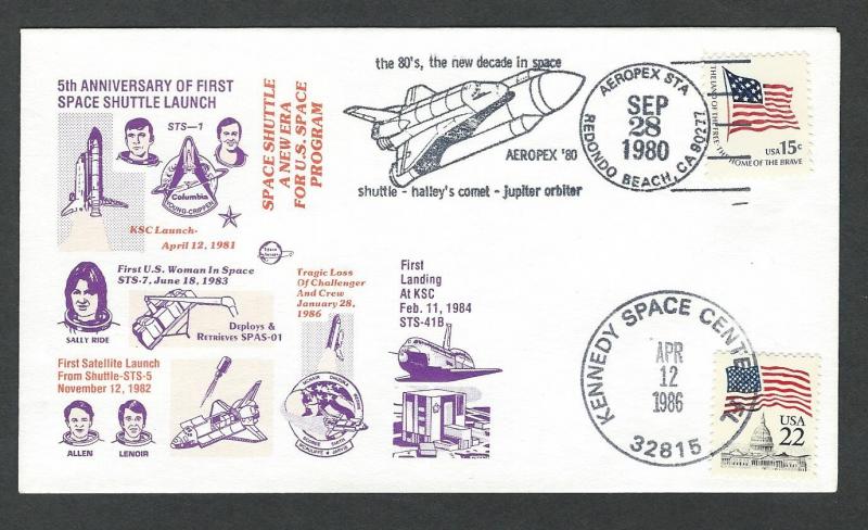 United States  Space  Event Cover   Space Shuttle