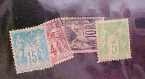 FRANCE STAMP #90,92,104,106  cat.$46.00  MINT NO GUM