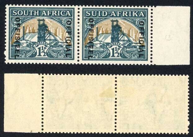 South Africa SGO22aw 1 1/2d M/M Wmk Inverted Cat 32 pounds