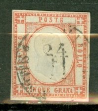 P: Italy Two Sicilies 23a used small thin CV $160