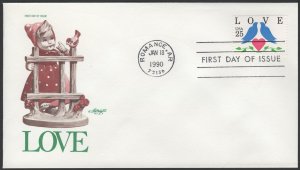 SC#2440 25¢ Love, Sheet FDC: Artmaster (1990) Unaddressed