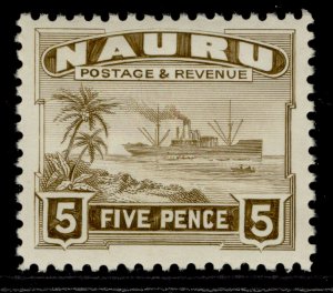 NAURU GV SG33B, 5d brown, M MINT. Cat £14.