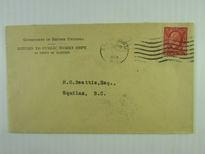 1934 Canada Salmon Arm to Squilax BC Closed Post Office split ring receiver F-VF