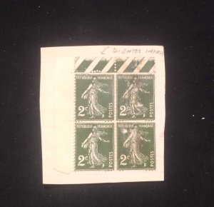 C)260, 1934, FRANCE, MULTIPLE STAMPS ON ODD TEETH SHEET. 2 C